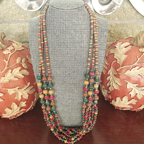Layered, Multi Strand Beaded Necklace - Picture 12 of 13